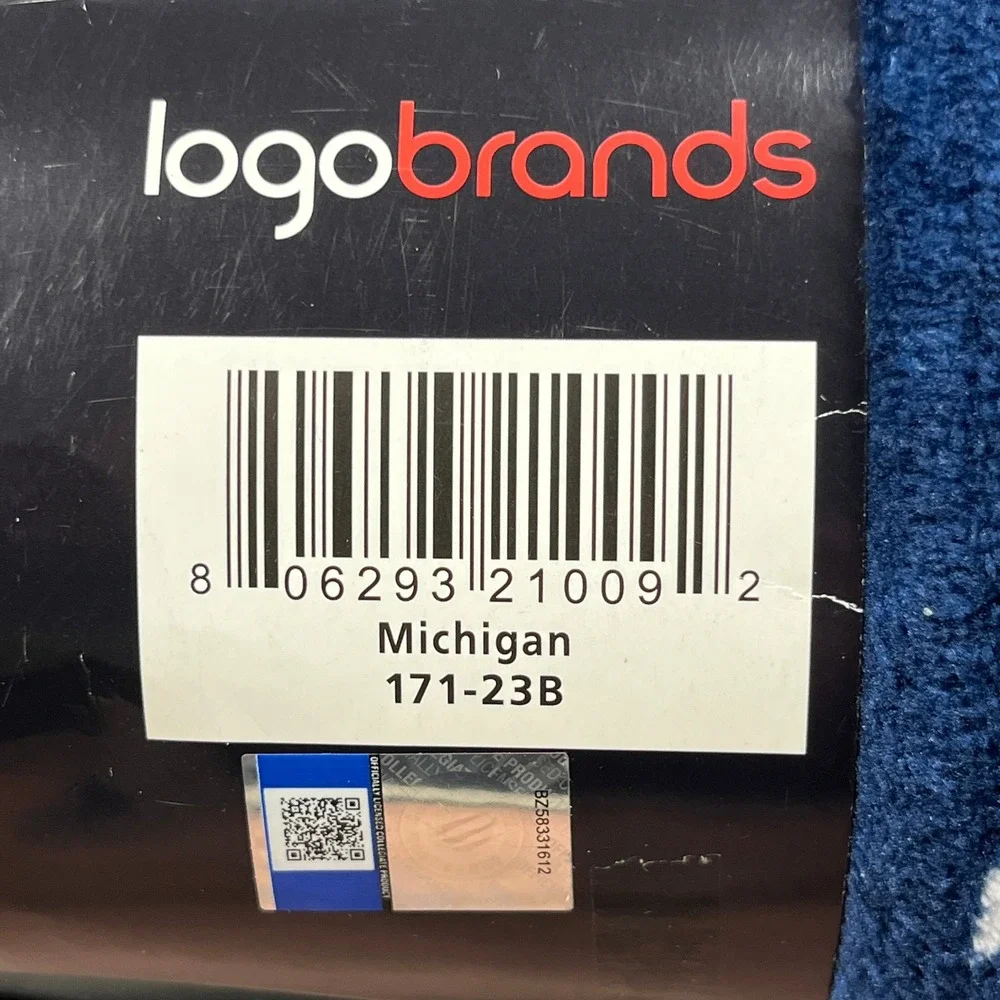 Michigan Wolverines Blanket Logo Brands 50x60 Navy Blue Classic‎ Fleece